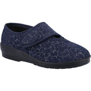 GBS Womens/Ladies Geraldine Extra Wide Slippers / Navy